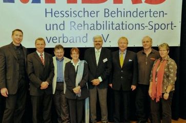 v. l. n. r.: William Sonnenberg, Dr. Klaus Edel, Hans-Jörg Klaudy, Anita Maier, Gerhard Knapp, Heinz Wagner, Harry Apelt, Annegret Müller Bild: HBRS