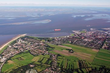 Mündung der Elbe in die Nordsee in Cuxhaven