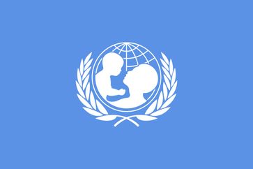 Flagge Kinderhilfswerk der Vereinten Nationen (englisch  ursprünglich United Nations International Children’s Emergency Fund, seit 1953 United Nations Children’s Fund, UNICEF)