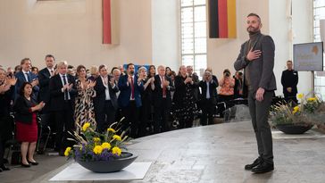 Der ukrainische Schriftsteller Serhij Zhadan erhält in Frankfurt den Friedenspreis des Deutschen Buchhandels, 23. Oktober 2022.