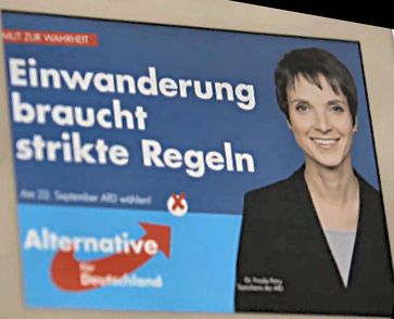 Frauke Petry auf einem Wahlplakat der AfD