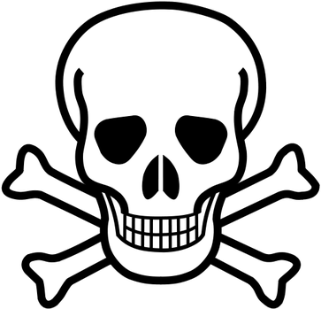 Der Schädel mit gekreuzten Knochen ist das traditionelle Piktogramm für Gift. Bild: de.wikipedia.org