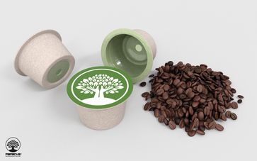 Darstellung biologisch abbaubarer Kaffeekapseln aus Naturfasern inkl. einer neuen Biobeschichtung zum Lebensmittelschutz. Bild: "obs/PAPACKS Sales GmbH"