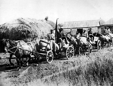 Abtransport der Ernte durch sog. Rote Züge, 1932