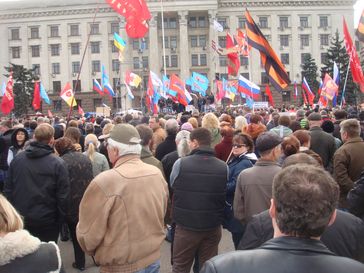 Ukraine: Pro-Russian demonstration in Odessa, 13 April 2014