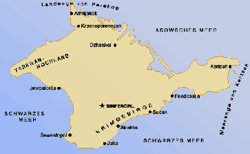 Karte der Halbinsel Krim