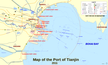 Karte vom Hafen von Tianjin