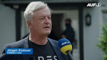 Jürgen Elsässer (2024) Bild: AUF1 / Eigenes Werk