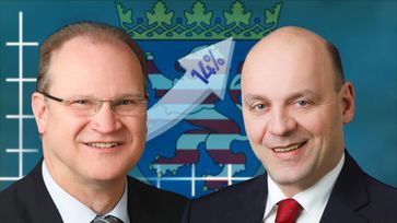 Klaus Herrmann und Robert Lambrou, Landessprecher der hessischen AfD
