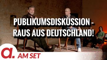 Bild: SS Video: "Am Set: Publikumsdiskussion “Raus aus Deutschland!”" (https://tube4.apolut.net/w/inSqQhKB3cXBoxuQAUB2Fp) / Eigenes Werk