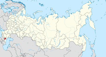 Tschetschenien (rot) in der russischen Föderation