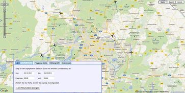 Screenshot der AirTrafficShark Software in Funktion.
