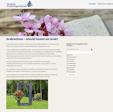 Bild: Screenshot der Webseite "www.grabrechner.de"