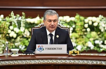 Usbekistans Präsident Mirziyoyev beim Gipfeltreffen der fünf Zentralasiensstaaten  Bild: Berliner Telegraph UG Fotograf: Berliner Telegraph UG