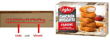 Codes auf der Verpackung. / Bild: "obs/iglo Deutschland"