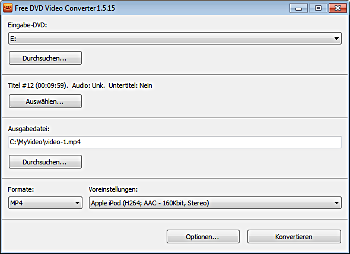 Screenshot Free DVD Video Converter