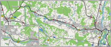 Karte der Mangfalltalbahn mit Unfallstelle
