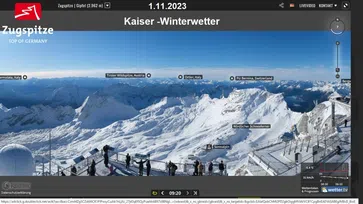 Webcam Aufnahme auf der Zugspitze in Deutschland vom 1.11.2023 (Herbst)