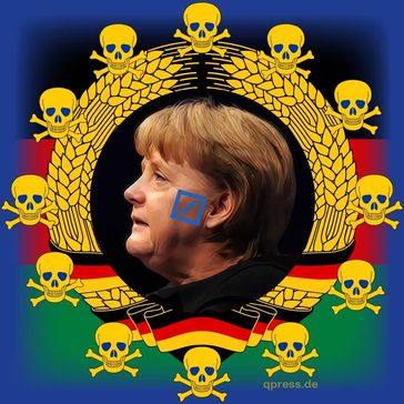 Angela Merkel hält Deutschland im gewaltsamen Würgegriff (Symbolbild)