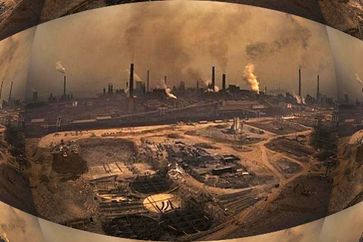 Eine Szene totaler Umweltverschmutzung und Zerstörung. Sie stammt nicht aus dem Film "Der Herr der Ringe", sondern aus China.
