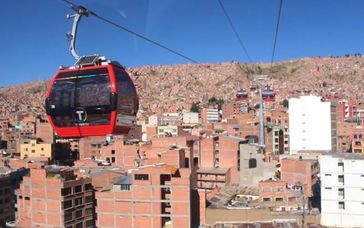 Im ÖPNV eingesetzte Seilbahn im Seilbahnnetz La Paz