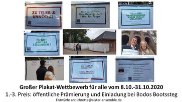 Plakatwettbewerb der Bürgerinitiative: am Bauzaun ist noch Platz für kreative Ideen /  Bild: "obs/Bürgerinitiative "Rettet die Alte Wache Rabenstraße"/Christoph Marloh"