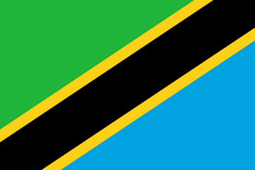 Flagge der  Vereinigten Republik Tansania