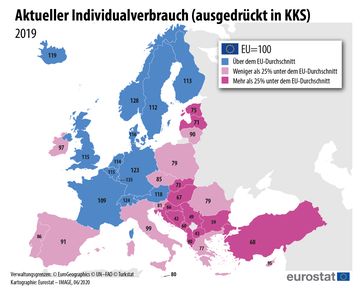 Aktueller Individualverbrauch (ausgedrückt in KKS), 2019  Bild: "obs/EUROSTAT"