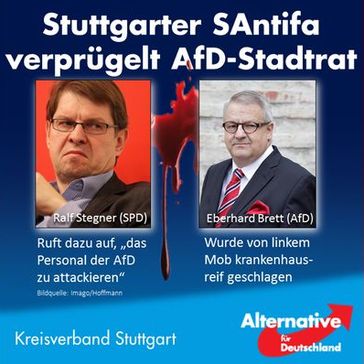 Mitglieder und Anhänger der AfD werden zwischenzeitlich wie Juden im 3. Reich verfolgt und Mord wird billigend in Kauf genommen.