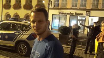 Rechtsanwalt Markus Haintz am 19. Sept. 2020 bei einer Demo in Landshut