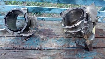 Fragmente von HIMARS-Munition, die am Ort des Beschusses des Untersuchungsgefängnisses in Jelenowka gefunden wurden Bild: RIA Nowosti / Sputnik