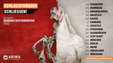 "Schlachthäuser schließen!" Demoreihe  Bild: Animal Rights Watch e.V. Fotograf: Animal Rights Watch e.V.