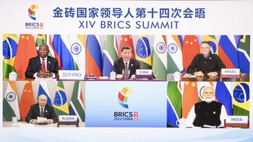 Der 14. BRICS-Gipfel am 23. Juni 2022 Bild: www.globallookpress.com / Li Tao/Xinhua