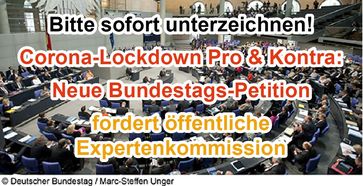 Petition fordert Expertenkommission Pro & Kontra Lockdown