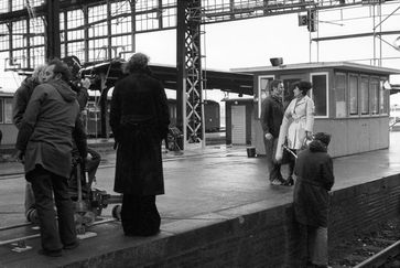 Dreharbeiten für den Tatort-Krimi "Kneipenbekanntschaft" fürs Fernsehen (1974)