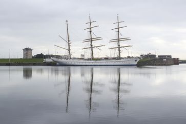 Die Gorch Fock in Wilhelmshaven. Bild: Leon Rodewald