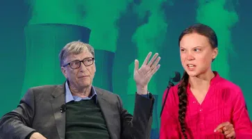 Bild: Bill Gates, Greta Thunberg, Atomkraft, Bildkomposition / WB / Eigenes Werk