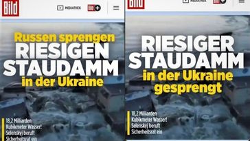 Bild-Schlagzeilen: Der Russe war's – oder doch nicht? 6. Juni 2023. Bild: Screenshots: Bild.de