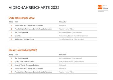 Offizielle Deutsche Video-Jahrescharts 2022