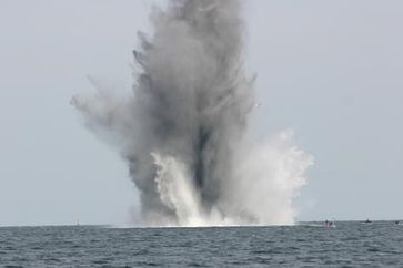 Detonation einer Seemine. Bild: Deutsche Marine