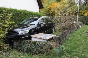 Endposition der Talfahrt Bild: Polizei