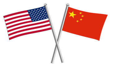 China und USA Flagge