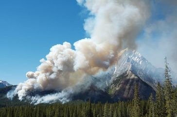 Waldbrand in Kanada. Die jährlich abgebrannten Flächen als auch die durchschnittliche Größe der Feuer könnten künftig deutlich steigen, schreiben die Forscher des Helmholtz-  Zentrums für Umweltforschung (UFZ) und der University of Michigan in der Dezember-Ausgabe des Fachblattes "The American Naturalist".
Quelle: Foto: Scott Latham/Fotolia (idw)