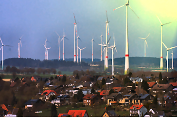 Windkraftanlagen, Windkrafträder oder kurz WKA (Symbolbild)