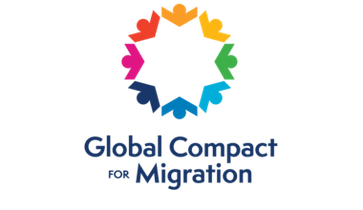 Global Compact for Safe, Orderly and Regular Migration: Von der UNO für Öffentlichkeitsarbeit im Zusammenhang mit dem Vertragsabschluss verwendetes Logo