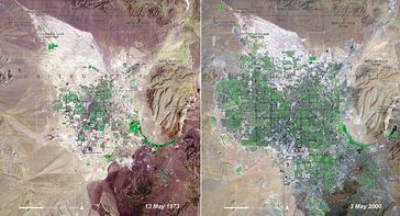 Las Vegas 1973 und 2000: Einwohnerzahl stieg von 24.000 auf eine Million