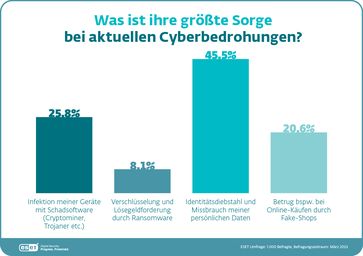 Identitätsdiebstahl und der Missbrauch persönlicher Daten sind für fast die Hälfte der Internetnutzer die größte Sorge, so lautet das Ergebnis einer repräsentativen ESET Umfrage.