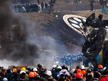 Der Versuch der Räumung des Maidan durch Polizeieinheiten am 19. Februar 2014