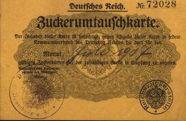 Lebensmittelkarte aus dem Ersten Weltkrieg
Quelle: Wikipedia Commons, (idw)