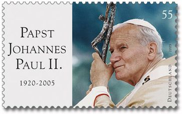 Deutsche Sondermarke anlässlich des Todes von Papst Johannes Paul II.